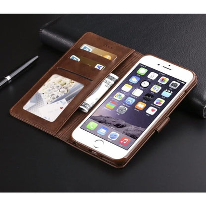 Synthetic Leather Flip Case for iPhone X / XS (Brown)