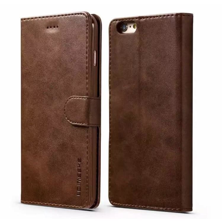 Synthetic Leather Flip Case for iPhone XS Max (Brown)