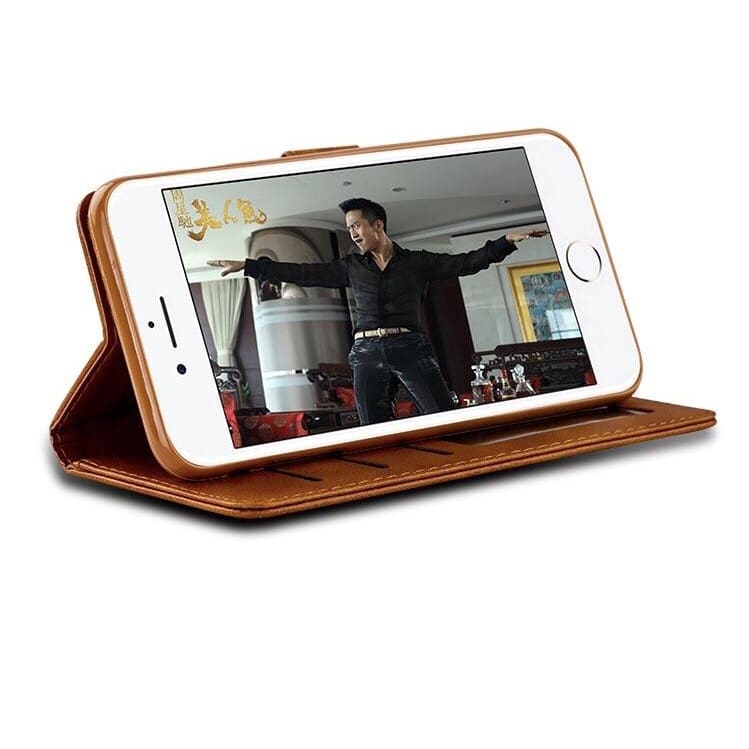 Synthetic Leather Flip Case for iPhone XS Max (Brown)