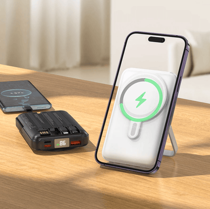 J135 Rico Magnetic Wireless Power Bank 10000mAh with Built-In Cables