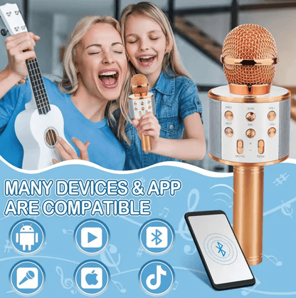 Wireless Bluetooth Karaoke Microphone– 5-in-1 Portable Mic