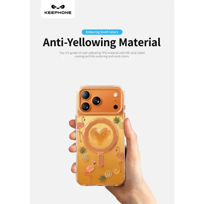 Keephone 3D Heart Glitter Case for iPhone 18 Pro Max | MagSafe Compatible (Peachy)