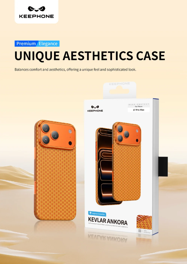Keephone Ankora Genuine Kevlar Case for iPhone 17 Pro with MagSafe
