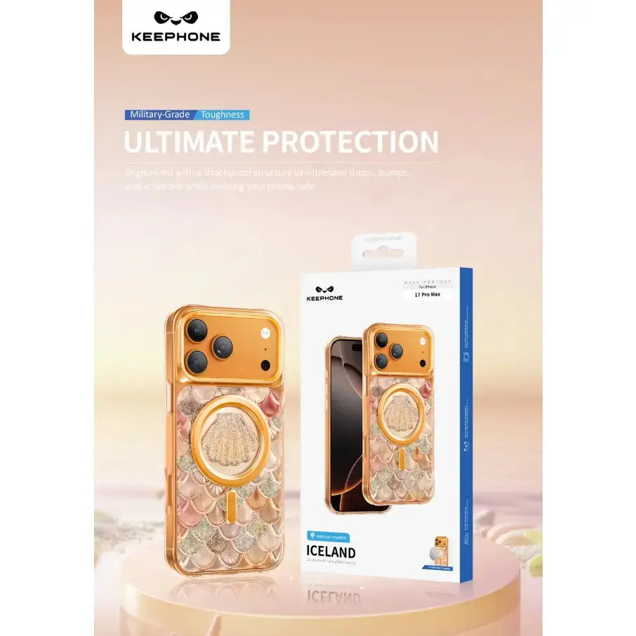 Keephone Iceland Glitter Case for iPhone 17 Pro | 3D Diamond Shell MagSafe Case