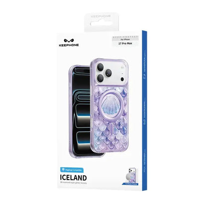 Keephone Iceland Glitter Case for iPhone 17 Pro | 3D Diamond Shell MagSafe Case