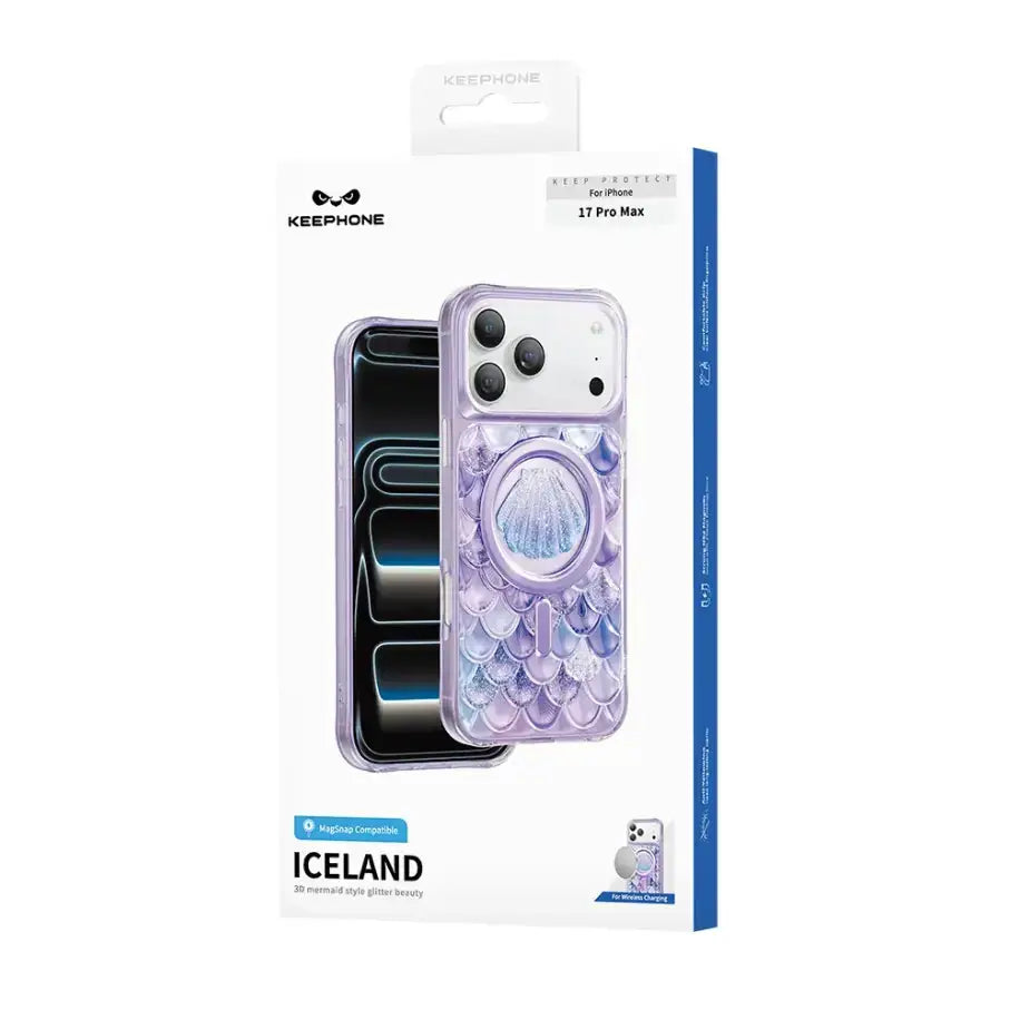 Keephone Iceland Glitter MagSafe Case for iPhone 18 Pro | 3D Diamond Shell Case