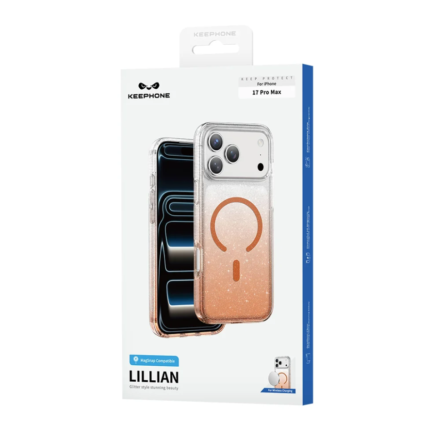 Keephone Lillian Premium Glitter Clear Case for iPhone 17 Pro (LILLIAN)