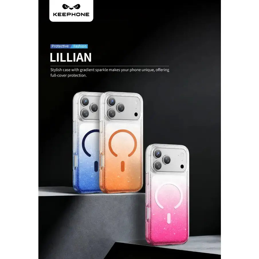 Keephone Lillian Premium Glitter Clear Case for iPhone 17 Pro Max (LILLIAN)