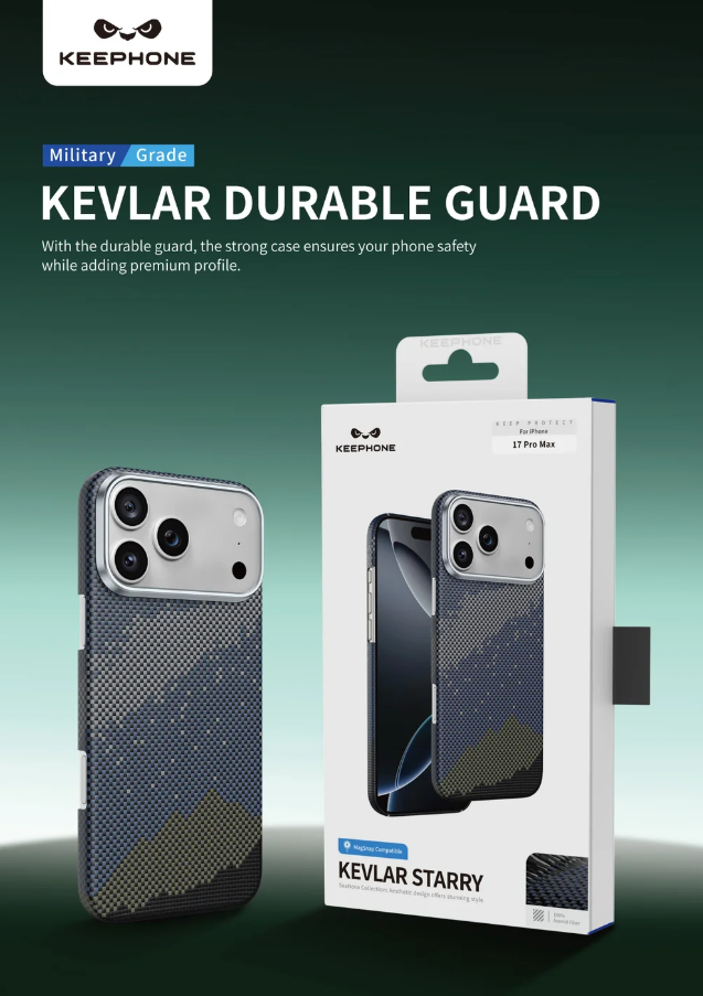 Keephone Starry Kevlar Case for iPhone 17 Pro Max | 1500D Aramid Fiber MagSafe Case