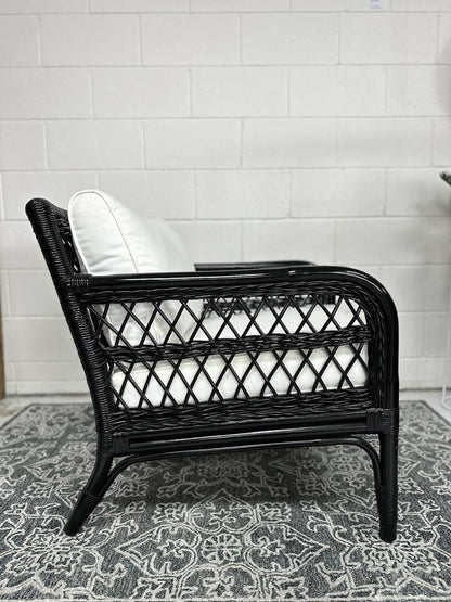 Kenyon Rattan & Canvas Armchair at online8 furniture store Auckland