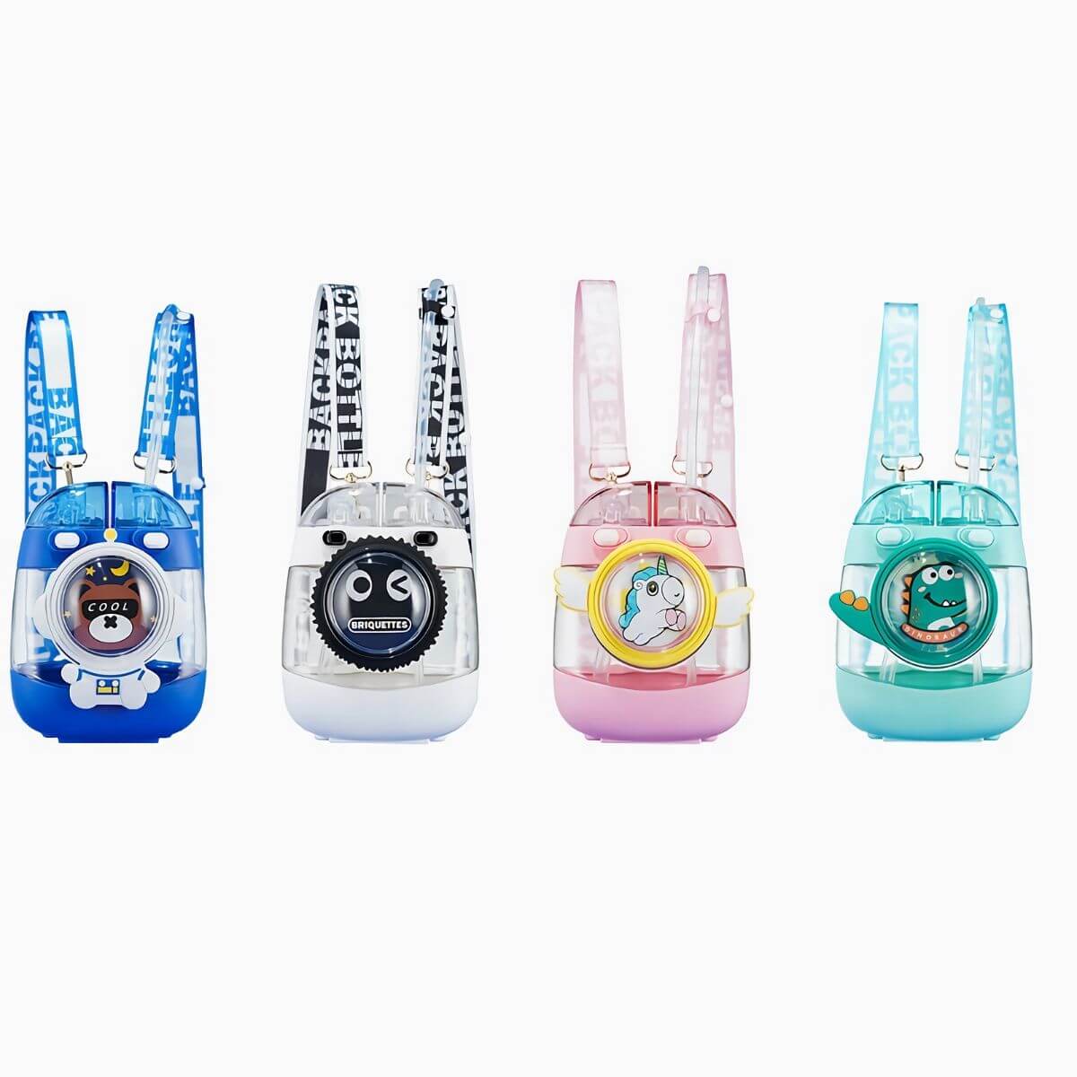 Unicorn & Dinosaur Kids Water Bottle with Dual Lids 1000ml