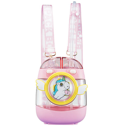 Unicorn & Dinosaur Kids Water Bottle with Dual Lids 1000ml