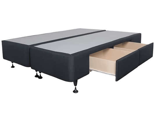 King Split Bed Base with 2 Drawers - NZ Made at online8 furniture store Auckland