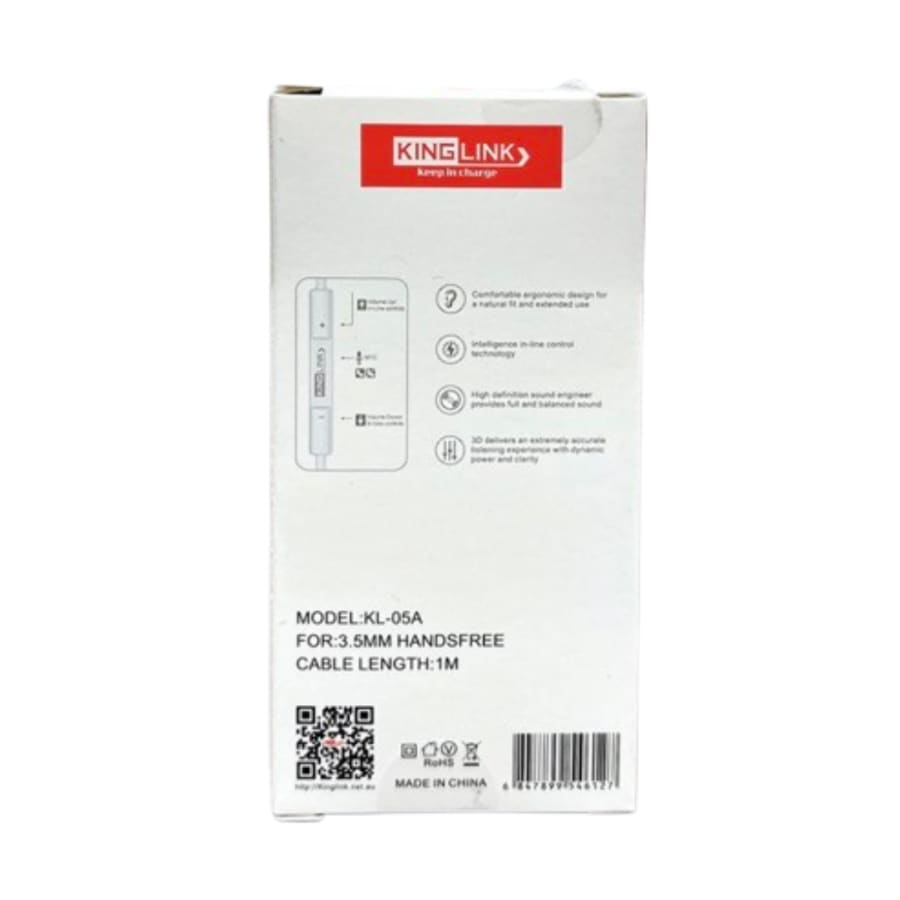 Kinglink Earphones (with 3.5mm cable) - KL05A