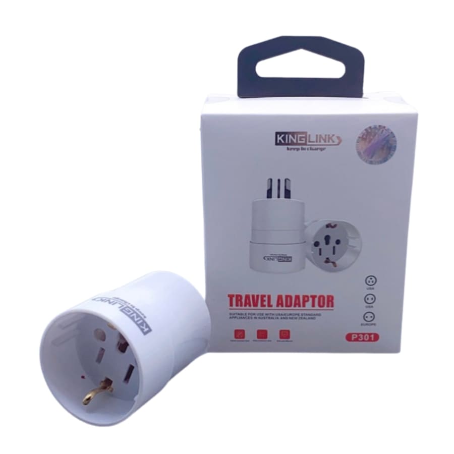 Kinglink Travel Adapter P301 Wall Plug (USA & Europe to NZ & AUS)
