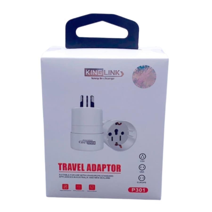 Kinglink Travel Adapter P301 Wall Plug (USA & Europe to NZ & AUS)