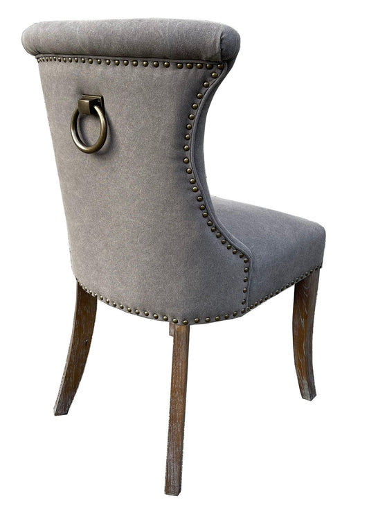 Online8 Miami Dining Chair - Dark Grey Canvas Kitchen & Dining Room Chairs