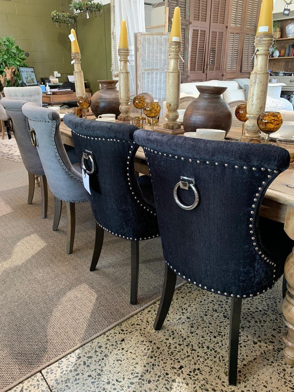 Online8 Miami Dining Chair - Dark Grey Canvas Kitchen & Dining Room Chairs