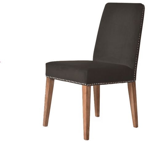 Online8 Pascal Dining Chair - Dark Grey Velvet Kitchen & Dining Room Chairs