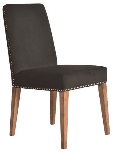 Online8 Pascal Dining Chair - Dark Grey Velvet Kitchen & Dining Room Chairs