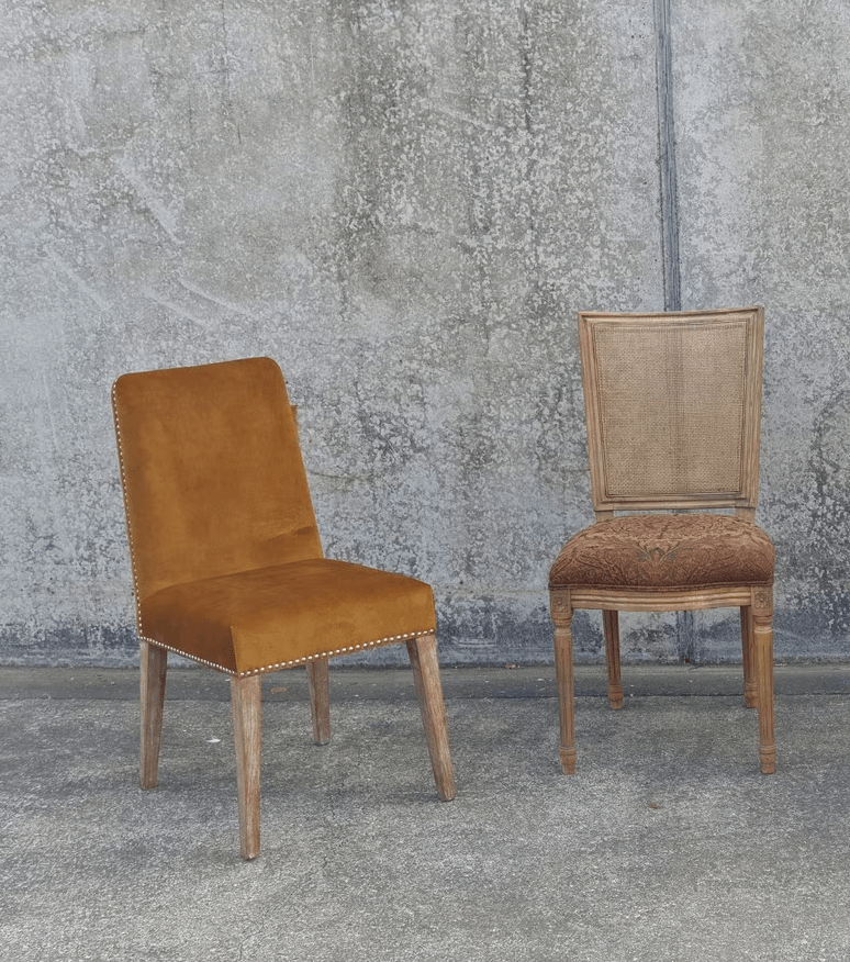 Online8 Pascal Dining Chair - Mustard Velvet Kitchen & Dining Room Chairs