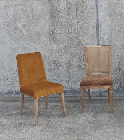 Online8 Pascal Dining Chair - Mustard Velvet Kitchen & Dining Room Chairs