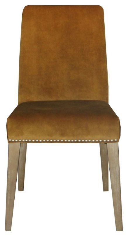Online8 Pascal Dining Chair - Mustard Velvet Kitchen & Dining Room Chairs