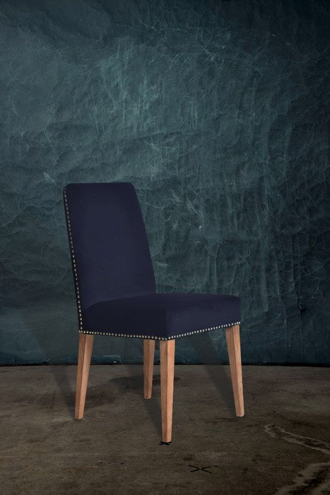 Online8 Pascal Dining Chair - Navy Blue Velvet Kitchen & Dining Room Chairs