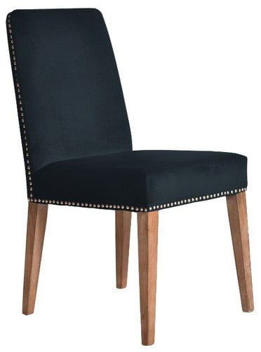 Online8 Pascal Dining Chair - Navy Blue Velvet Kitchen & Dining Room Chairs