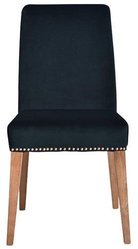 Online8 Pascal Dining Chair - Navy Blue Velvet Kitchen & Dining Room Chairs