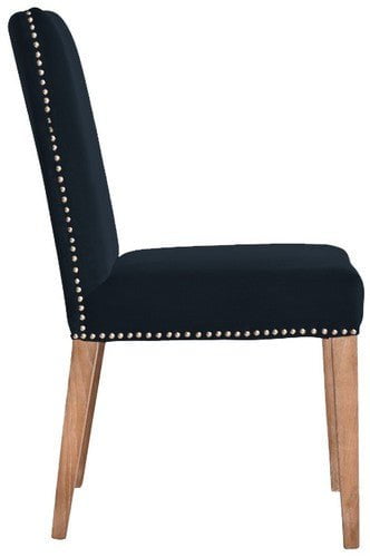 Online8 Pascal Dining Chair - Navy Blue Velvet Kitchen & Dining Room Chairs