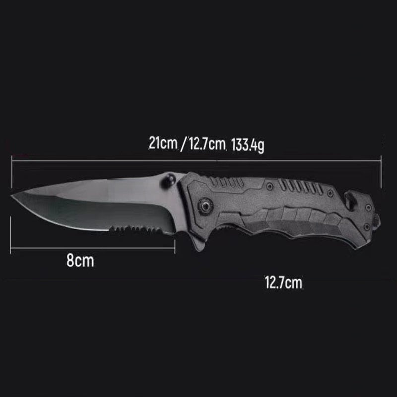 Outdoor folding knife, camping multifunctional pocket knife, portable with pouch