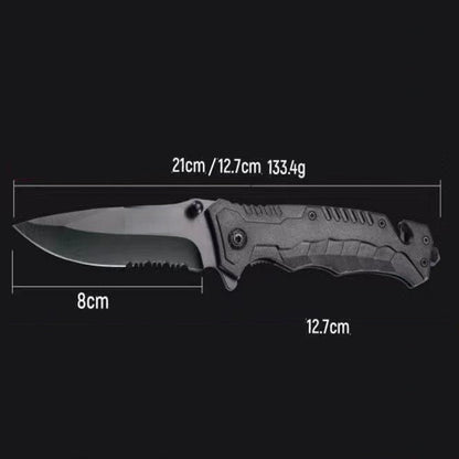 Outdoor folding knife, camping multifunctional pocket knife, portable with pouch