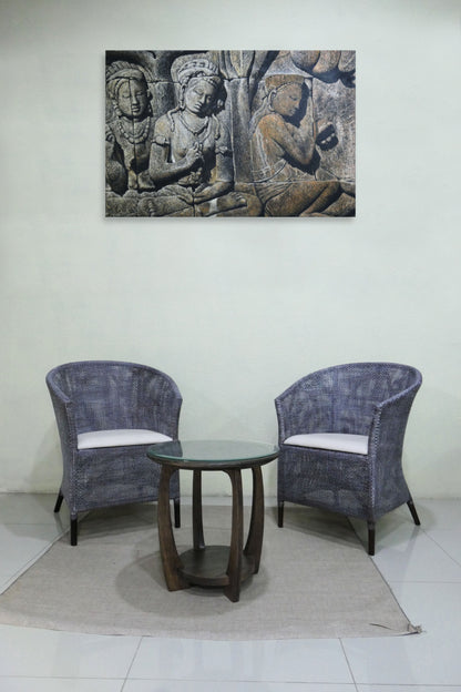 Kuta Armchair - Black/Grey W=wash & Oatmeal at online8 furniture store Auckland