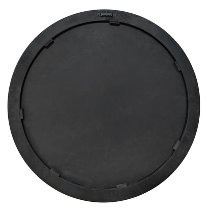 La Vista Black Oak & Gold Round Wall Mirror - 650mm at online8 furniture store Auckland