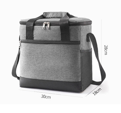 Large Capacity  Lunch Bag Tote Insulated Lunch Bag Picnic Food Lunch Box Storage Ice Cooler Black