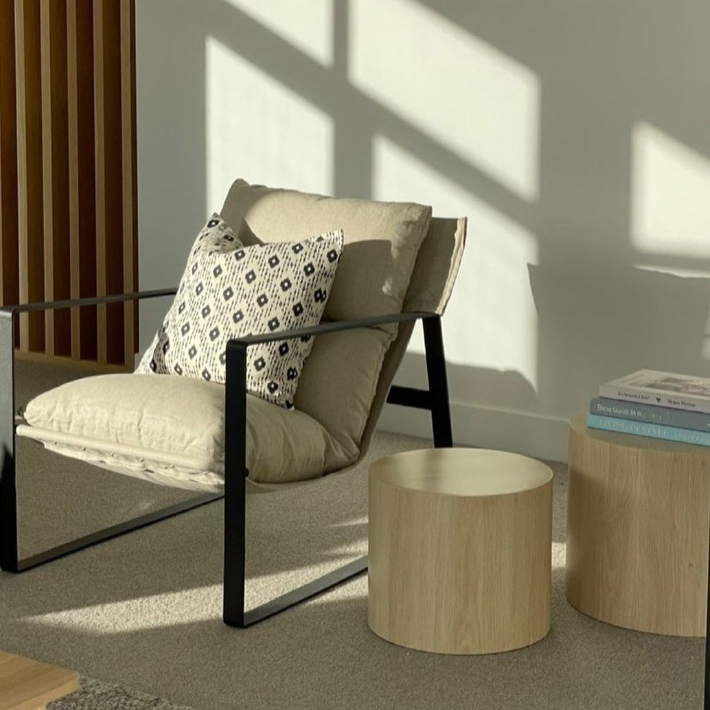 Laurent Sling Chair - Salt & Pepper at online8 furniture store Auckland