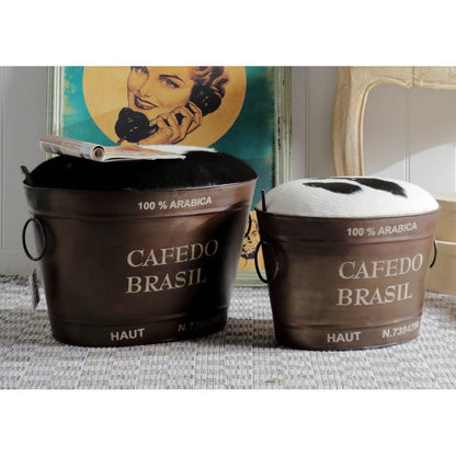 Leather Top Stool Set/2 at online8 furniture store Auckland