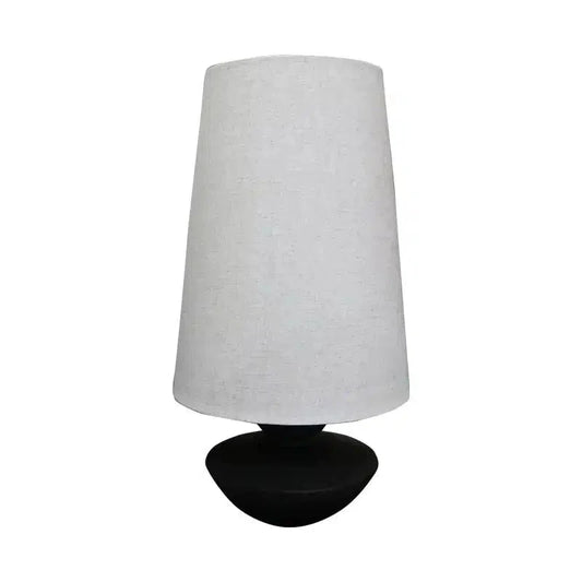 Leonardo Table Lamp - Black & Linen Shade at online8 furniture store Auckland