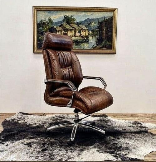 Lincoln Vintage Leather Office Chair - Vintage Cigar at online8 furniture store Auckland