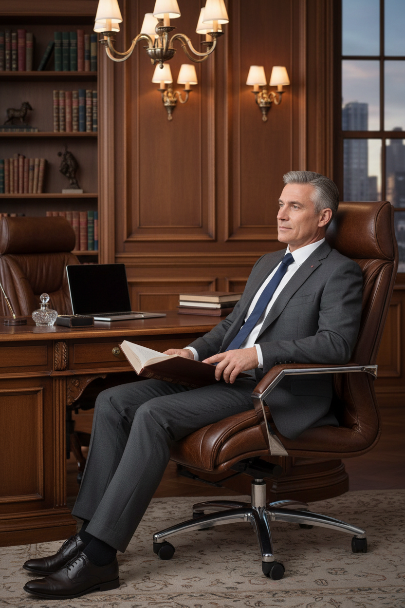 Lincoln Vintage Leather Office Chair - Vintage Cigar