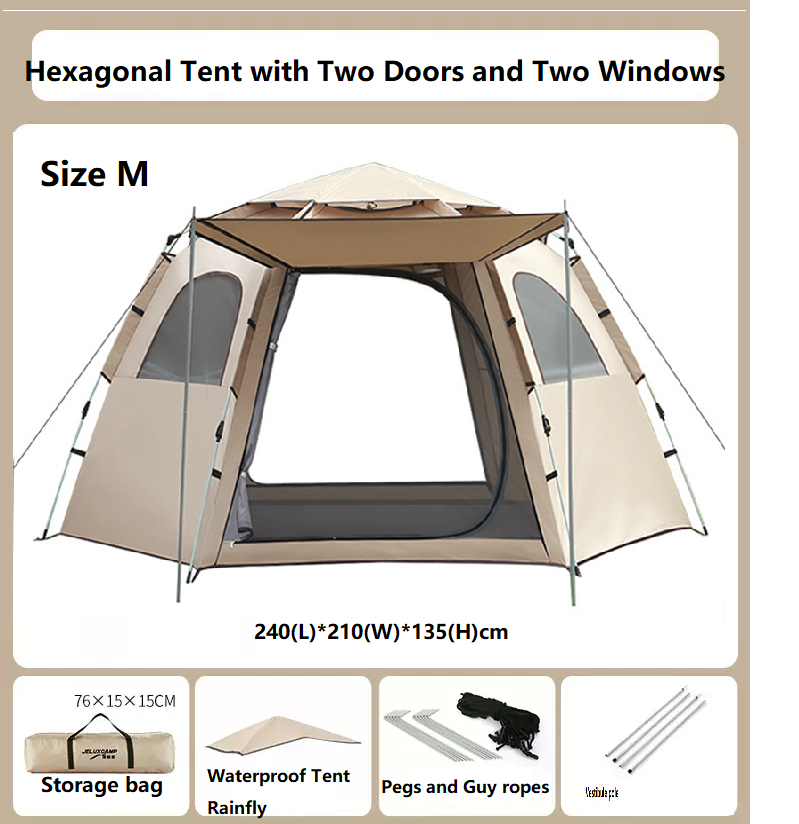 Hexagonal Camping Tent - Durable, Quick Setup JLP5467
