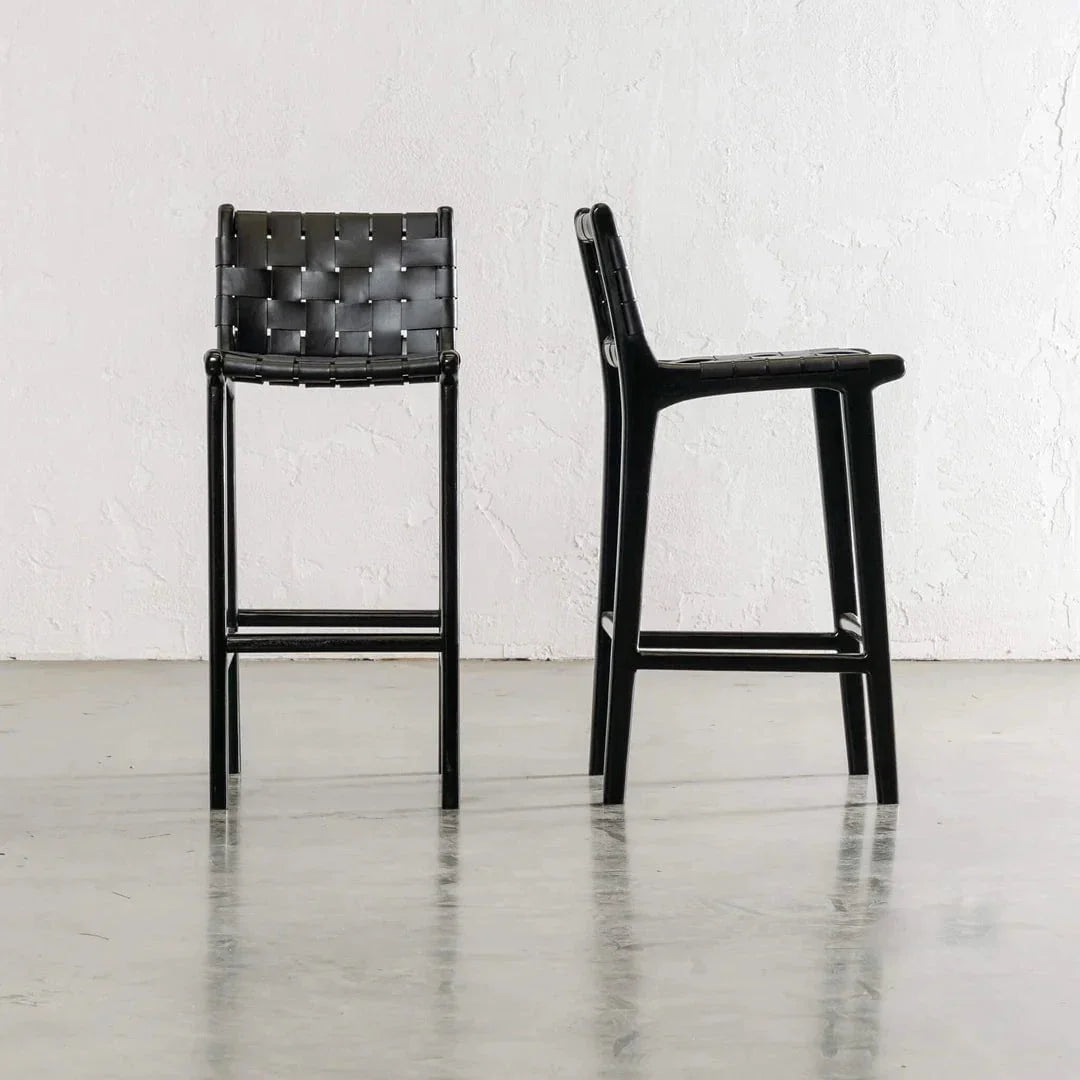 London Barstool - Teak Black at online8 furniture store Auckland