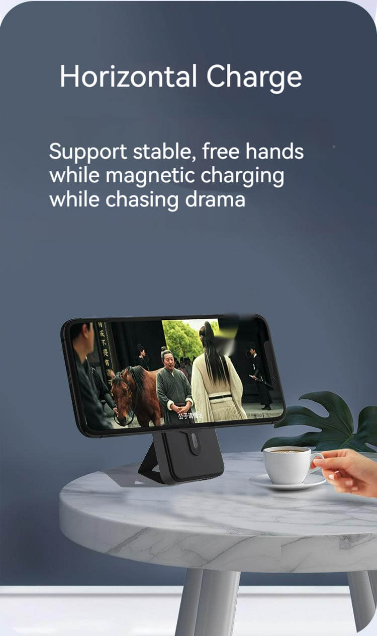 10000mah Magsafe Power Bank with Stand-Black & Cable