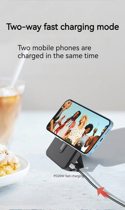 5000mah Magsafe Power Bank with Stand & Cable-Blue