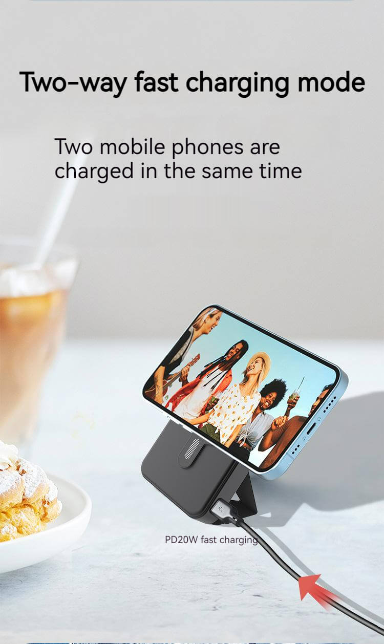 10000mah Magsafe Power Bank with Stand & Cable-White