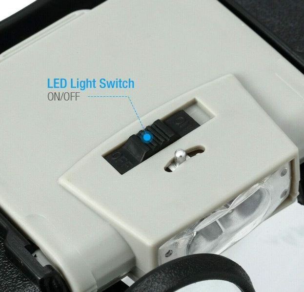 Jewelers Head Headband Magnifier LED Illuminated Visor Magnifying Glasses Loupe