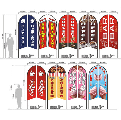 BODY & PAINT Pre-print Double Sided Feather Banner Flag Business Commersial