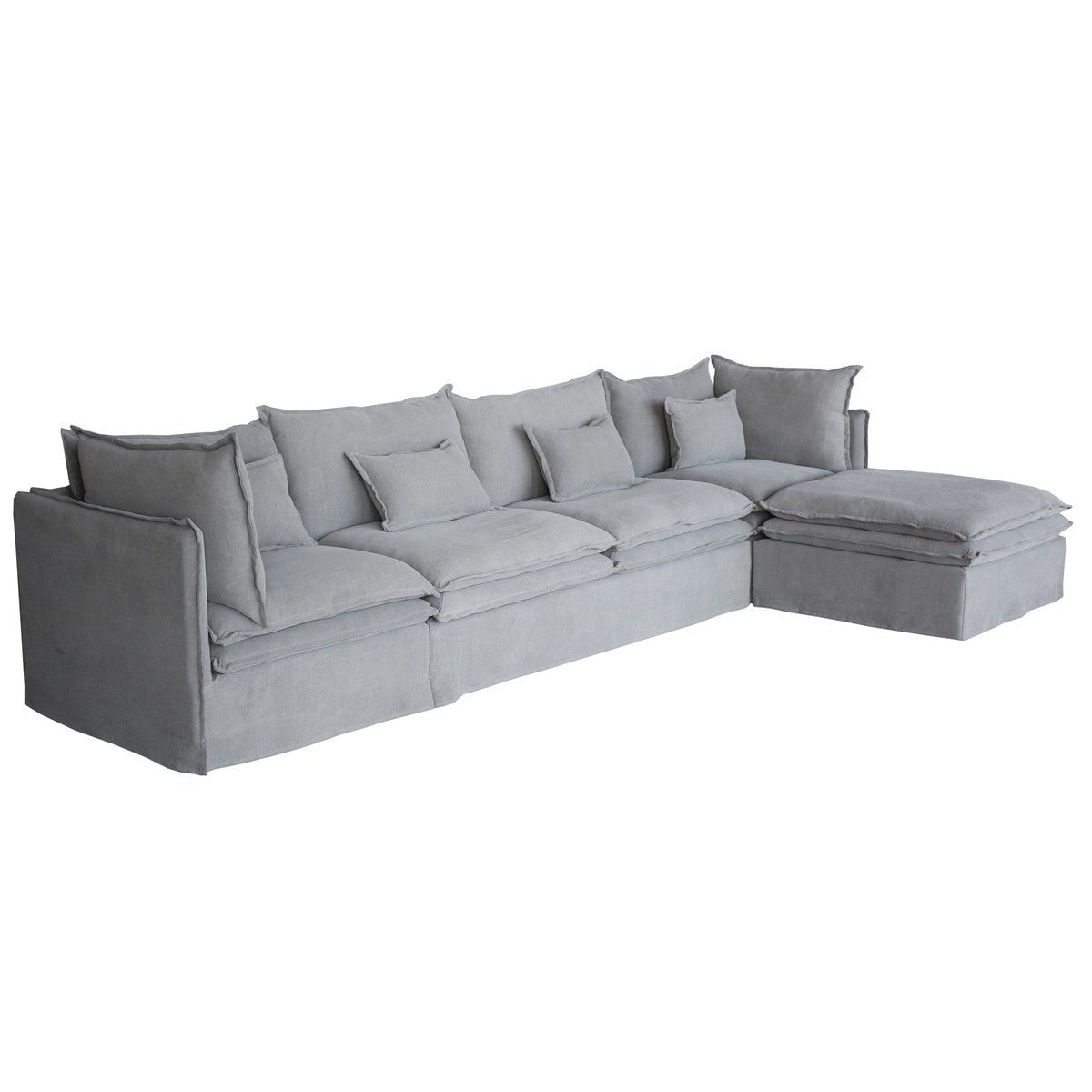 Malta Double Cushion Sectional Middle 2 Seater - Grey at online8 furniture store Auckland
