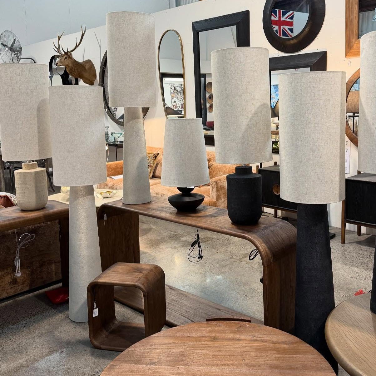 Mattia Floor Lamp - Stone 170cm at online8 furniture store Auckland